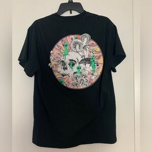 Cactus & Skull Mushrooms Skull Aliens Rainbow Graphic T-Shirt Black Large